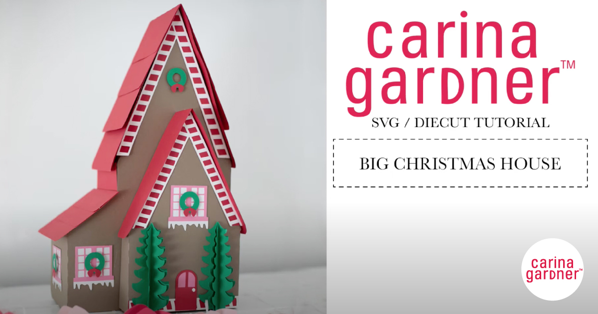 Christmas ornaments Carina Gardner Silhouette Cricut 3D House Christmas Craft Holiday Projects