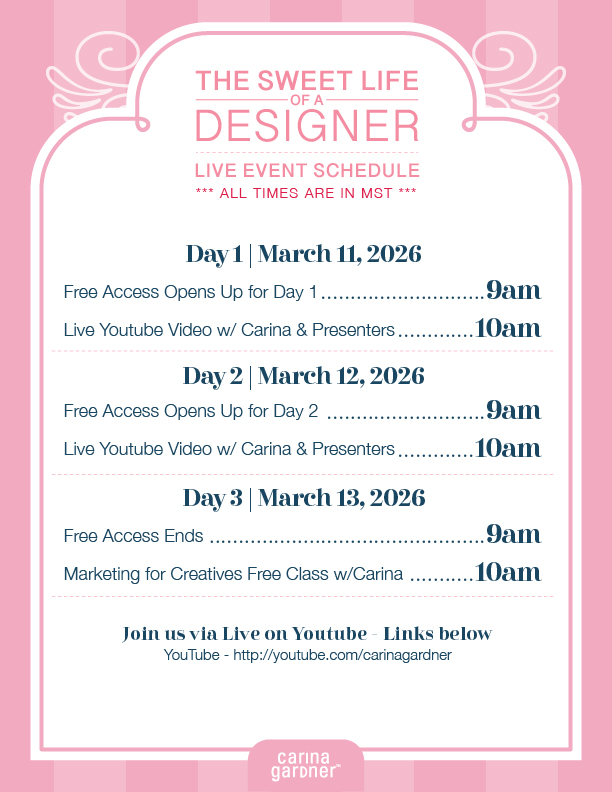 Sweet Life of A Designer 2026 Carina Gardner Summit Workshops All Access Pass